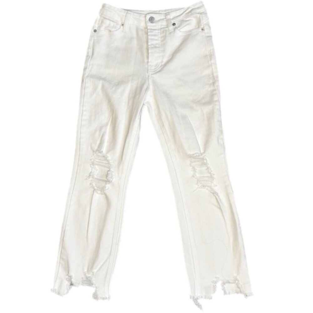Girl's Chelsea & Violet Distressed Denim SkinnyJeans White Size 10 NWOT
